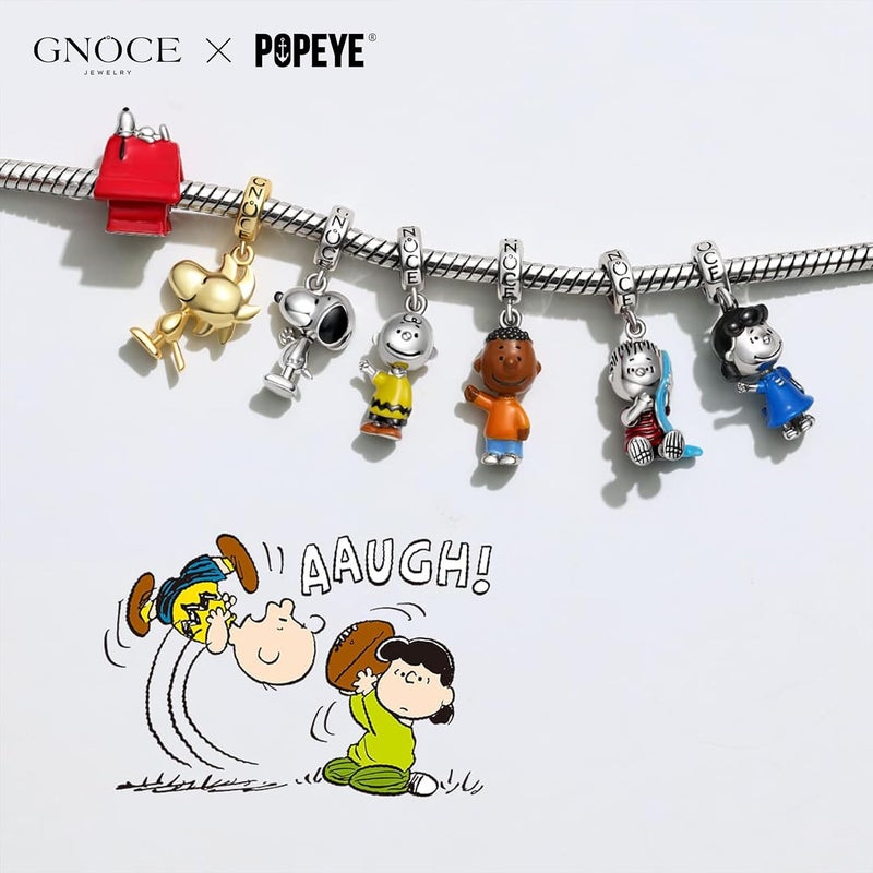 GNOCE Peanuts Snoopy Pendant Dangle Charm for Women, S925 Sterling Silver Dangle Charms for Women Wife, Valentine‘s Day, Mother’s Day Jewelry (Standing Snoopy) - Image 3